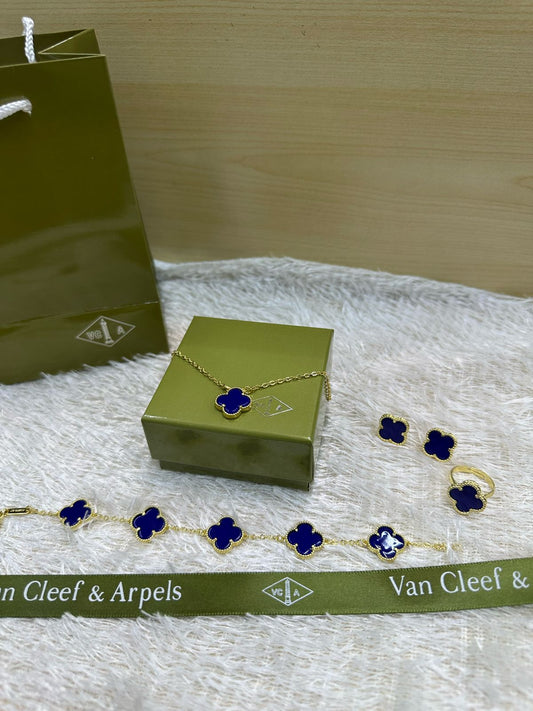Van cleef & Arpels Set Gold | Necklace | Bracelet | Ring (free size) | Earing