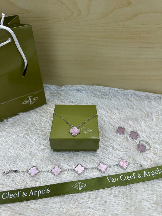 Van cleef & Arpels Set Silver | Necklace | Bracelet | Ring (free size) | Earing