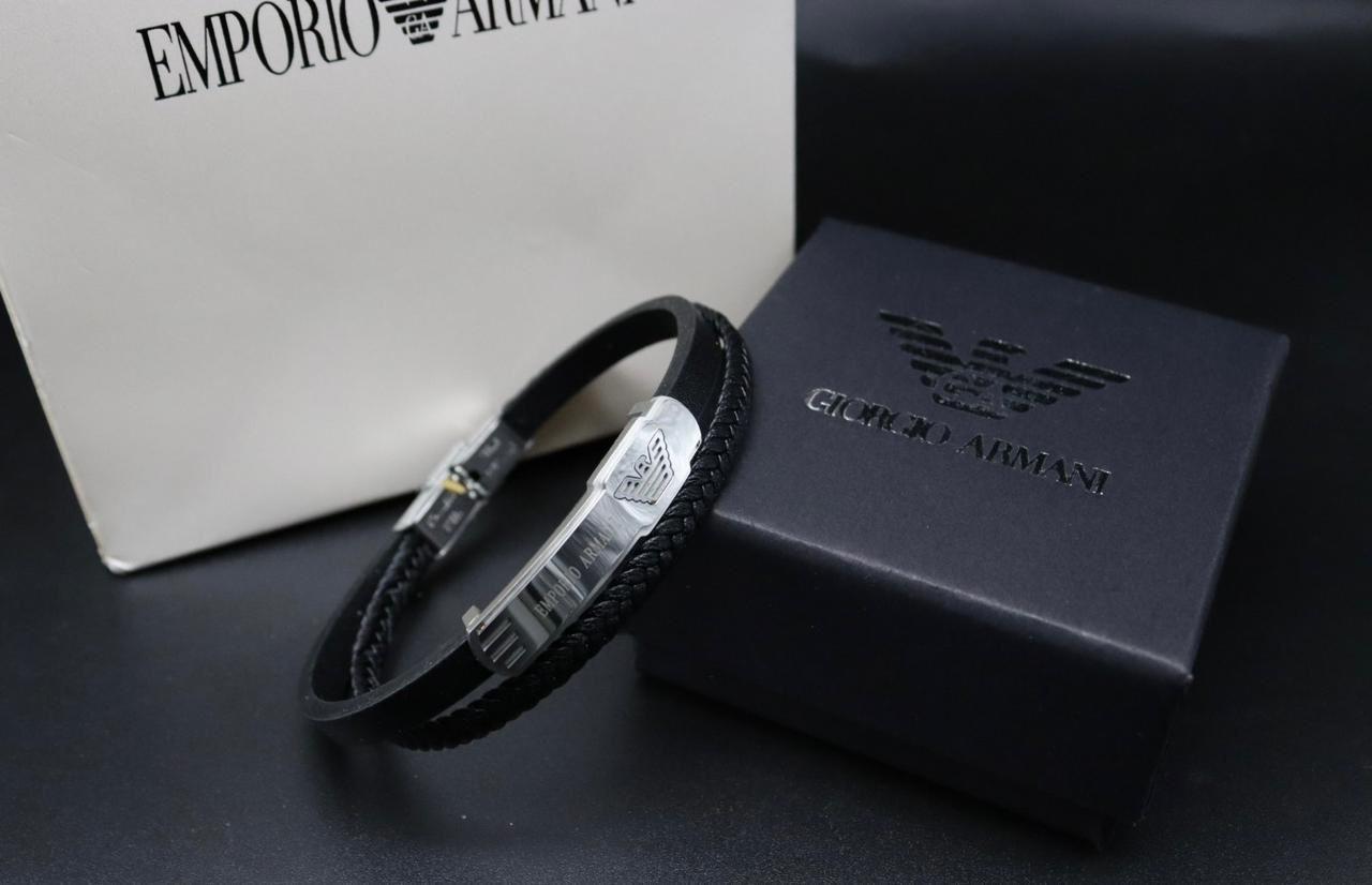 Montblanc MB3-23 Mirror Quality Men's Leather And Metal Bracelet